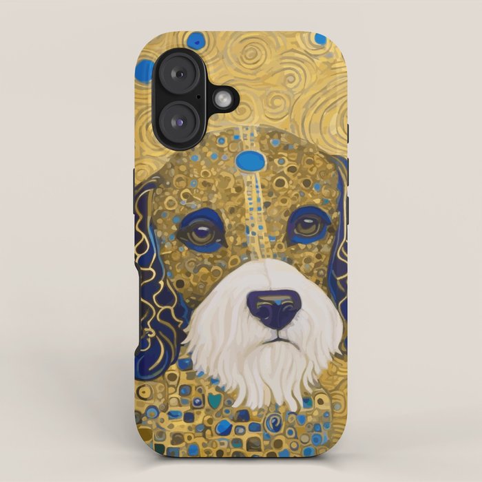 Klimt Dog with Colorful Ears iPhone Case Gallery Image 1