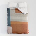 Abstract MCM Navy Burnt Orange Beige Blush Comforter Gallery Image 6