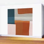Abstract MCM Navy Burnt Orange Beige Blush Wall Mural Gallery Image 2