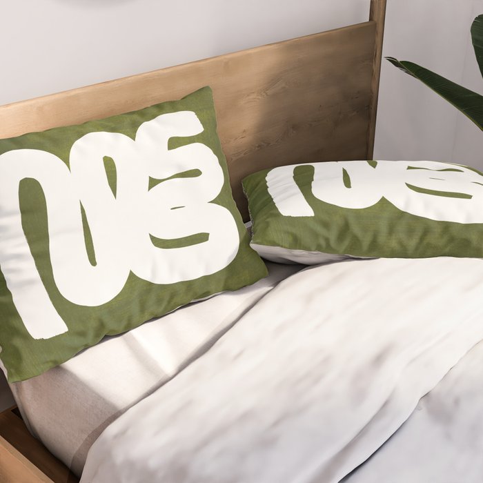 Olive Green Wiggle Run Pillow Sham Gallery Image 2
