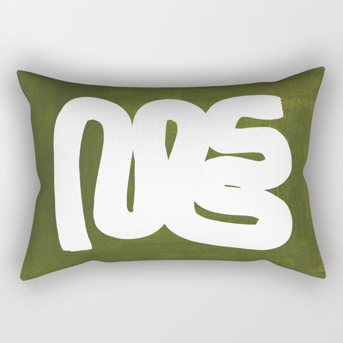 Olive Green Wiggle Run Rectangular Pillow Gallery Image 1