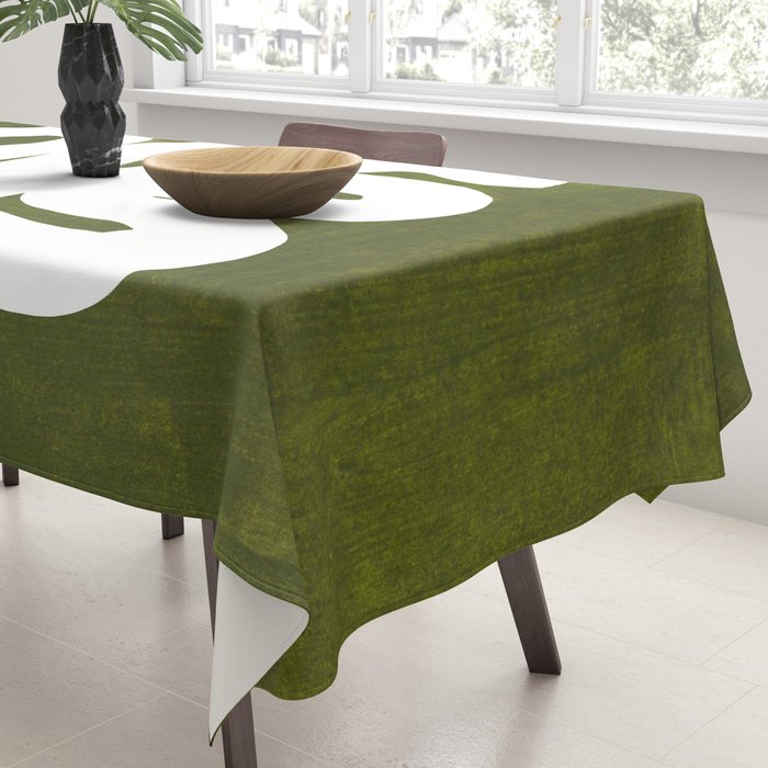 Olive Green Wiggle Run Tablecloth Gallery Image 3