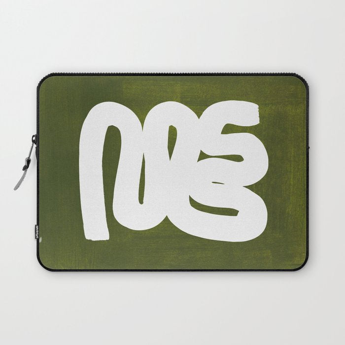 Olive Green Wiggle Run Laptop Sleeve Gallery Image 1