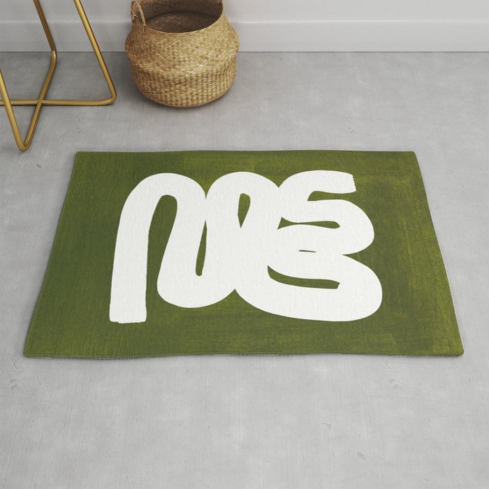 Olive Green Wiggle Run Rug Gallery Image 1