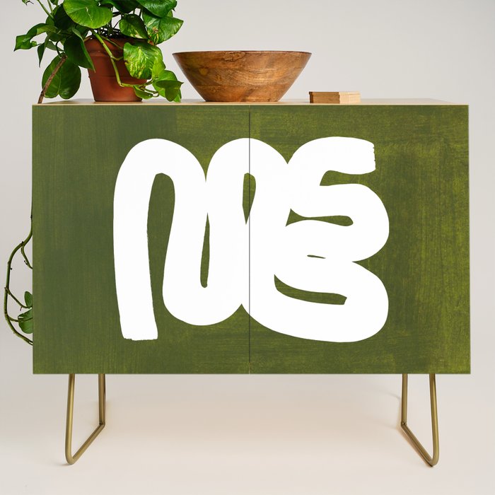 Olive Green Wiggle Run Credenza Gallery Image 1