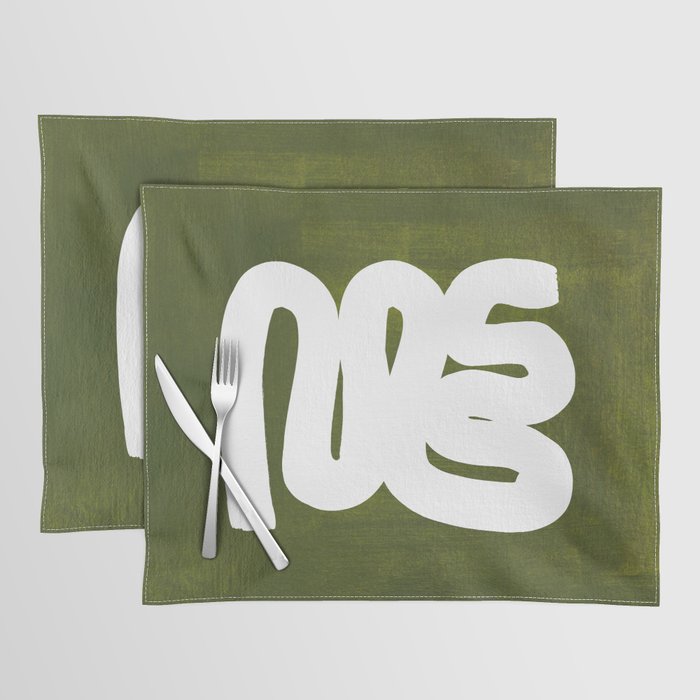 Olive Green Wiggle Run Placemat Gallery Image 1