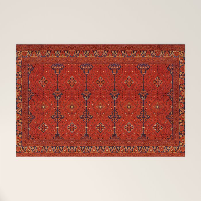 N194 - Red Berber Atlas Oriental Traditional Moroccan Style Welcome Mat Gallery Image 1