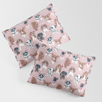 Pure love pockets I // blush pink background Dachshund Beagle Dalmatian Basset Hound Labrador Retriever Husky Welsh Corgi and Italian Greyhound dog puppies Pillow Sham Gallery Image 3