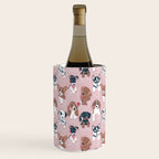 Pure love pockets I // blush pink background Dachshund Beagle Dalmatian Basset Hound Labrador Retriever Husky Welsh Corgi and Italian Greyhound dog puppies Wine Chiller Gallery Image 1