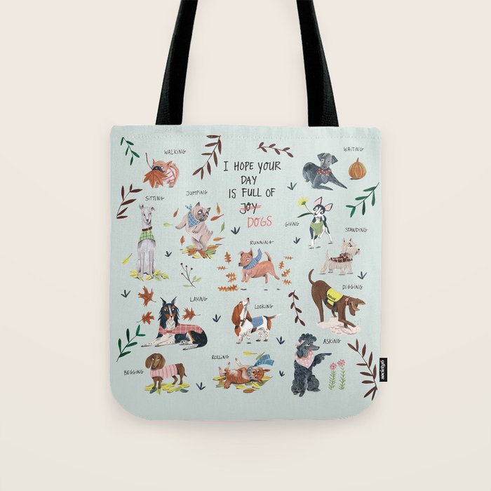 Dog lover person cute dogs breed pattern Tote Bag Gallery Image 1