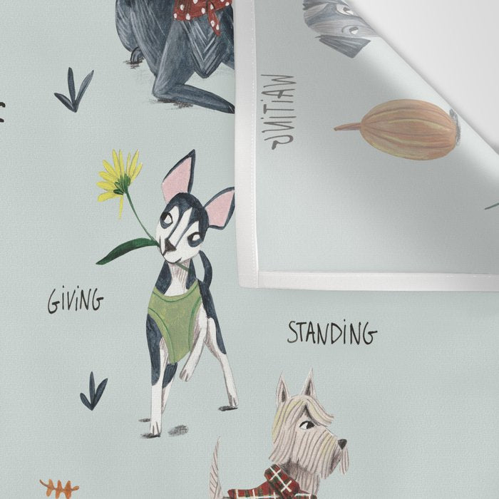 Dog lover person cute dogs breed pattern Wall Tapestry Gallery Image 3