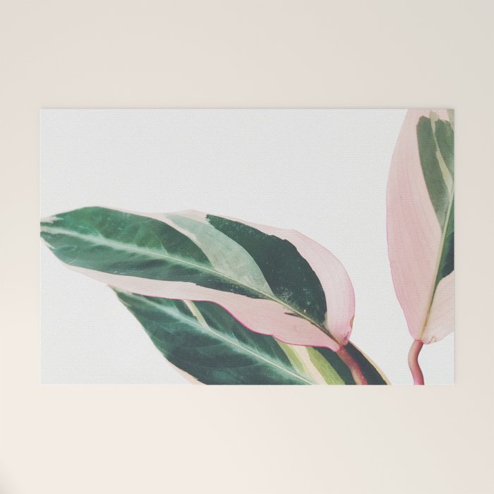 Pink Leaves II Welcome Mat Gallery Image 1
