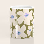 Retro Daisy - cream, purple and dark olive  Coffee Mug Gallery Image 4