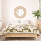 Retro Daisy - cream, purple and dark olive  Duvet Cover Gallery Image 3
