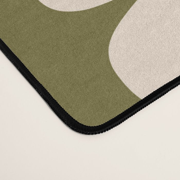 Retro Daisy - cream, purple and dark olive  Desk Mat Gallery Image 4