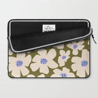 Retro Daisy - cream, purple and dark olive  Laptop Sleeve Gallery Image 2