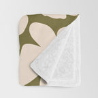 Retro Daisy - cream, purple and dark olive  Throw Blanket Gallery Image 3