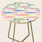SEA LA VIE - Coastal Pun Fish Art with dots and stripes  Side Table Gallery Image 2