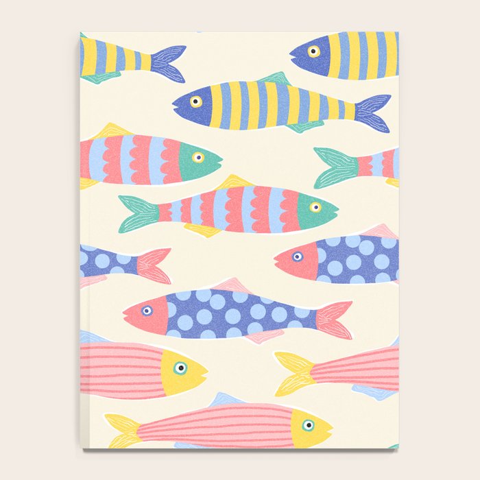 SEA LA VIE - Coastal Pun Fish Art with dots and stripes  Notebook Gallery Image 4