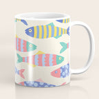 SEA LA VIE - Coastal Pun Fish Art with dots and stripes  Coffee Mug Gallery Image 1