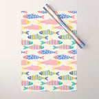 SEA LA VIE - Coastal Pun Fish Art with dots and stripes  Wrapping Paper Gallery Image 1