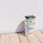 SEA LA VIE - Coastal Pun Fish Art with dots and stripes  Travel Mug Gallery Image 4