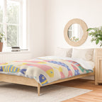 SEA LA VIE - Coastal Pun Fish Art with dots and stripes  Duvet Cover Gallery Image 2