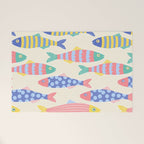 SEA LA VIE - Coastal Pun Fish Art with dots and stripes  Welcome Mat Gallery Image 1