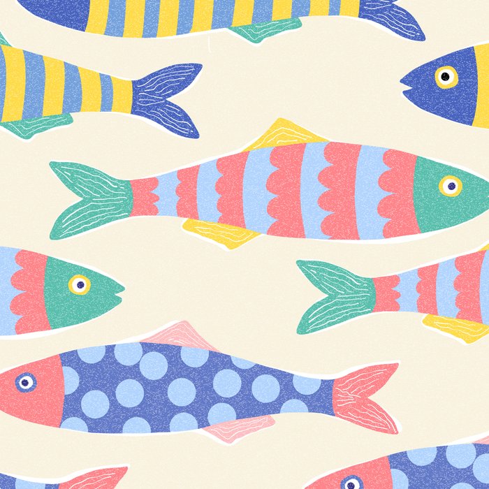 SEA LA VIE - Coastal Pun Fish Art with dots and stripes  Coffee Mug Gallery Image 2