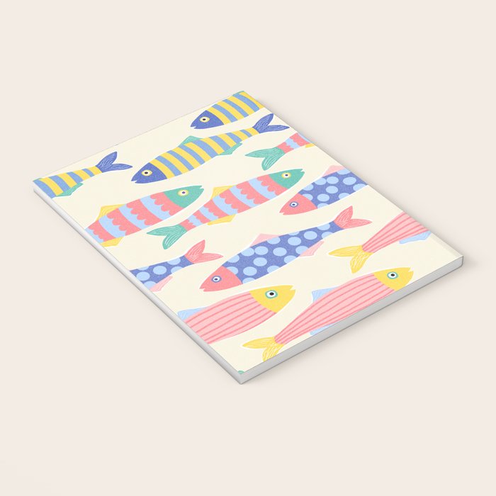 SEA LA VIE - Coastal Pun Fish Art with dots and stripes  Notebook Gallery Image 3