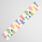 SEA LA VIE - Coastal Pun Fish Art with dots and stripes  Table Runner Gallery Image 3