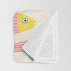 SEA LA VIE - Coastal Pun Fish Art with dots and stripes  Throw Blanket Gallery Image 3