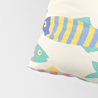 SEA LA VIE - Coastal Pun Fish Art with dots and stripes  Pillow Sham Gallery Image 4