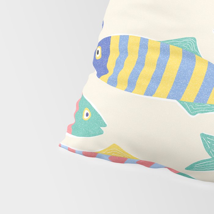 SEA LA VIE - Coastal Pun Fish Art with dots and stripes  Pillow Sham Gallery Image 4