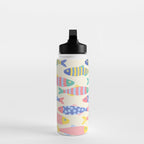 SEA LA VIE - Coastal Pun Fish Art with dots and stripes  Water Bottle Gallery Image 3