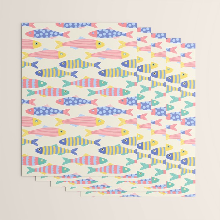 SEA LA VIE - Coastal Pun Fish Art with dots and stripes  Wrapping Paper Gallery Image 3