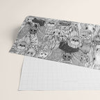 cryptid crowd black white Wrapping Paper Gallery Image 2