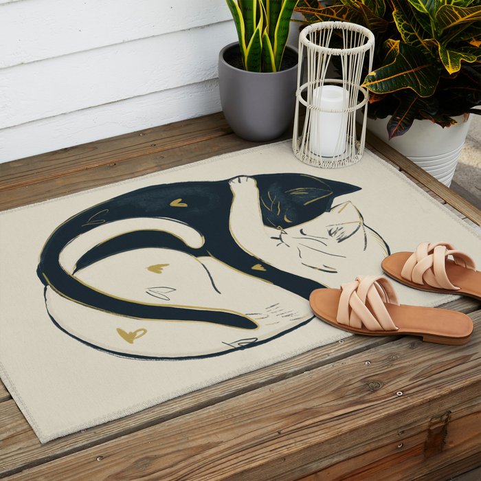 Cats In Love 3 Outdoor Rug Gallery Image 2
