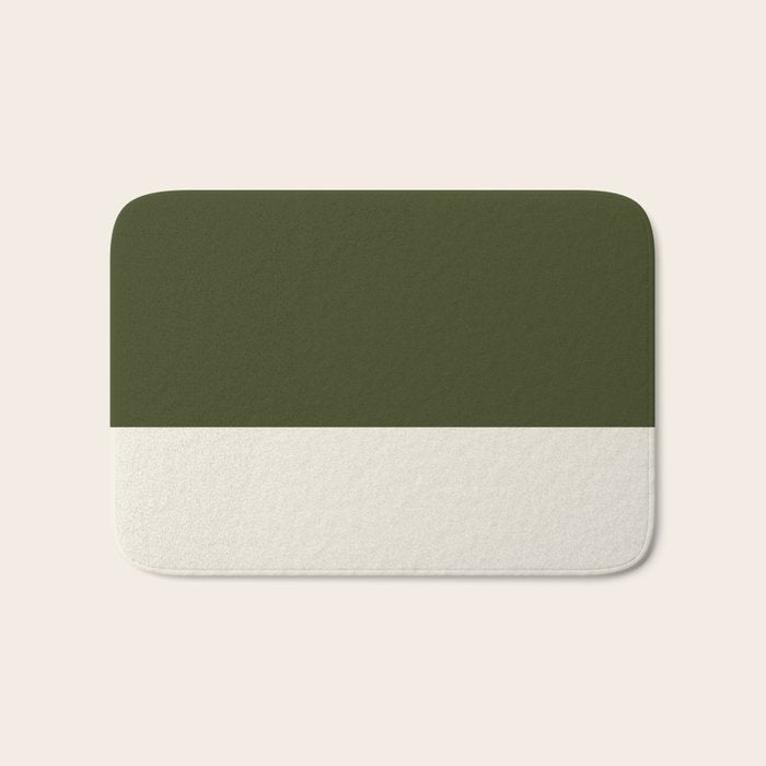 Dual (Olive Green & Cream) Bath Mat Gallery Image 1