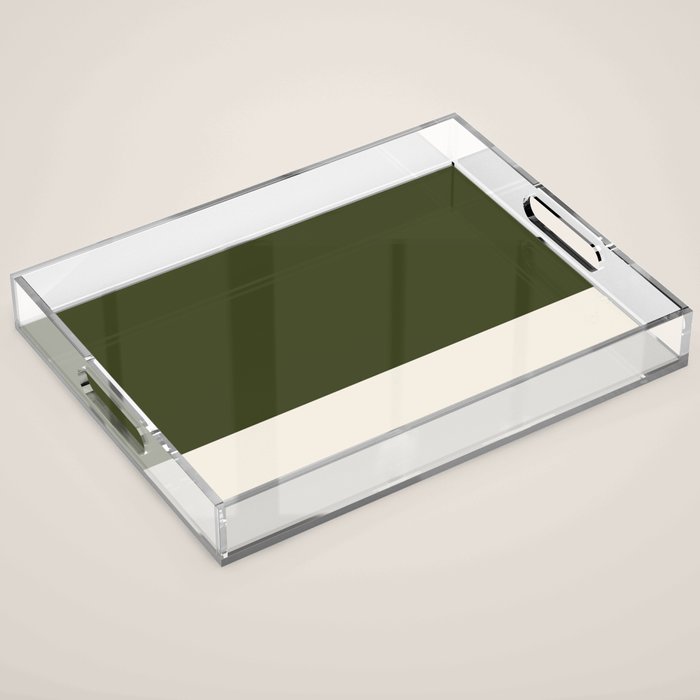 Dual (Olive Green & Cream) Acrylic Tray Gallery Image 1