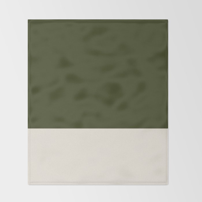 Dual (Olive Green & Cream) Throw Blanket Gallery Image 2