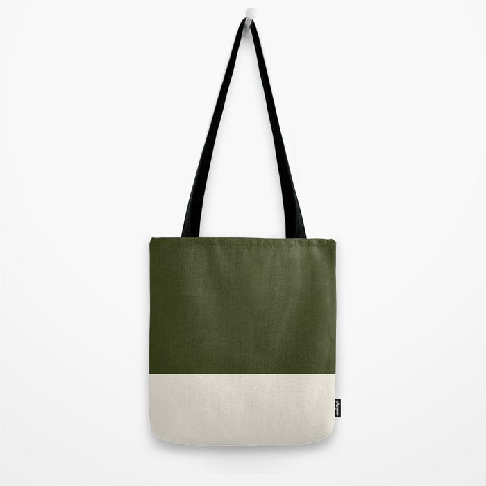 Dual (Olive Green & Cream) Tote Bag Gallery Image 2