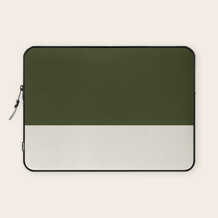 Dual (Olive Green & Cream) Laptop Sleeve Gallery Image 1