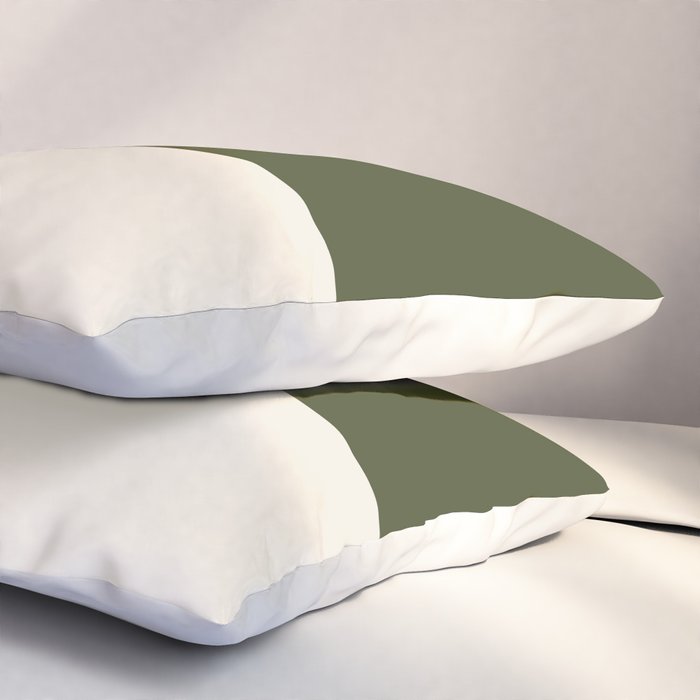 Dual (Olive Green & Cream) Pillow Sham Gallery Image 3