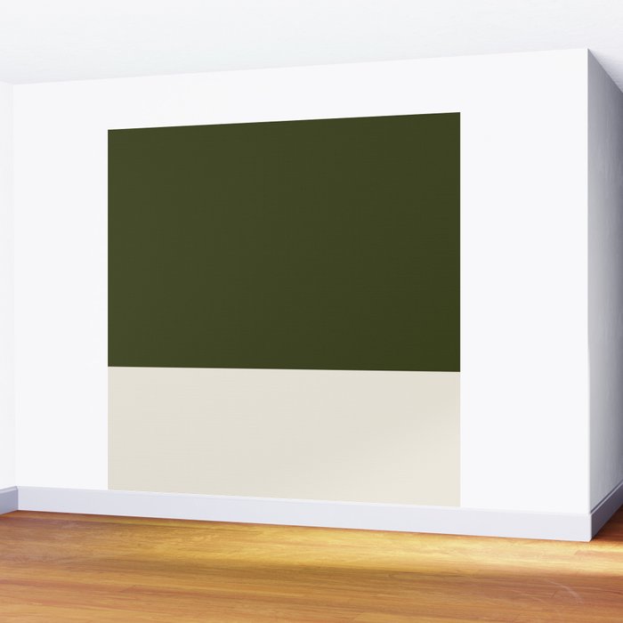 Dual (Olive Green & Cream) Wall Mural Gallery Image 2