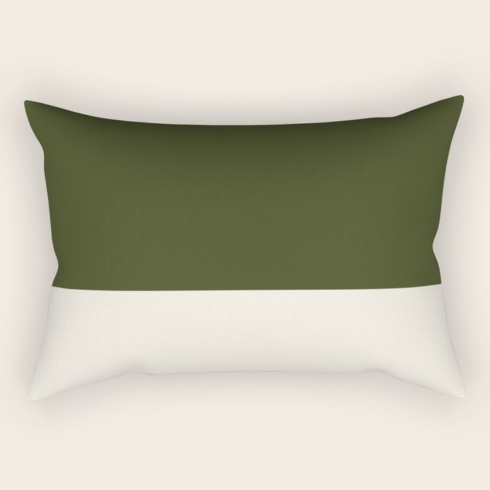Dual (Olive Green & Cream) Rectangular Pillow Gallery Image 2