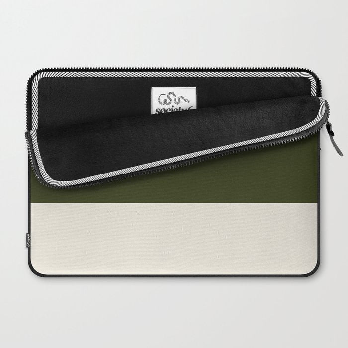 Dual (Olive Green & Cream) Laptop Sleeve Gallery Image 2