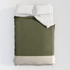 Dual (Olive Green & Cream) Duvet Cover Gallery Image 6