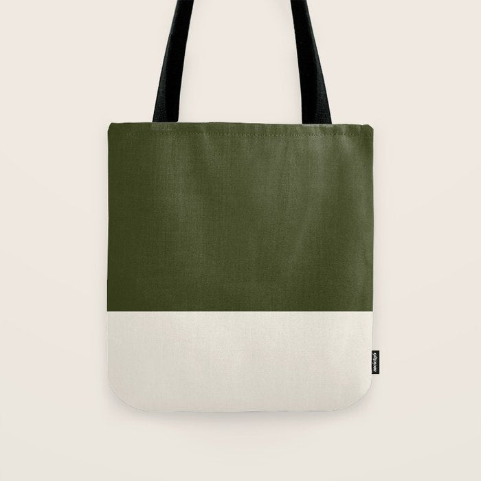 Dual (Olive Green & Cream) Tote Bag Gallery Image 1