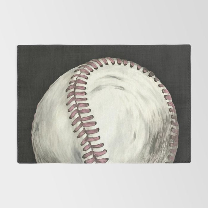 Vintage Baseball Art Rug Gallery Image 2